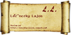 Lánczky Lajos névjegykártya